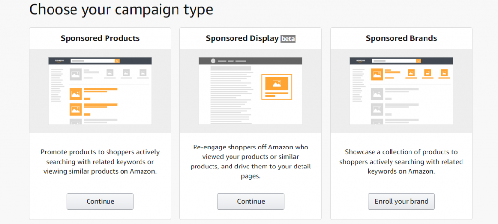 Which campaign to create on Amazon?