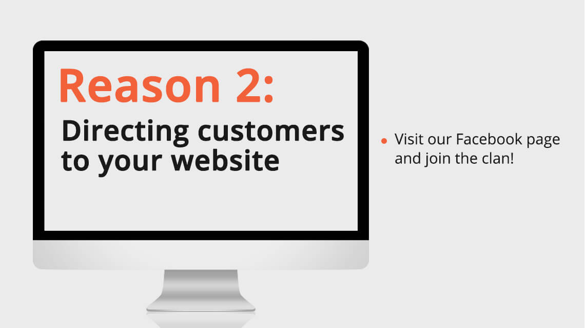 Directing customers to your website