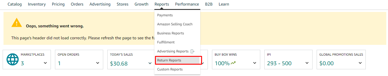 How to access Return Reports?