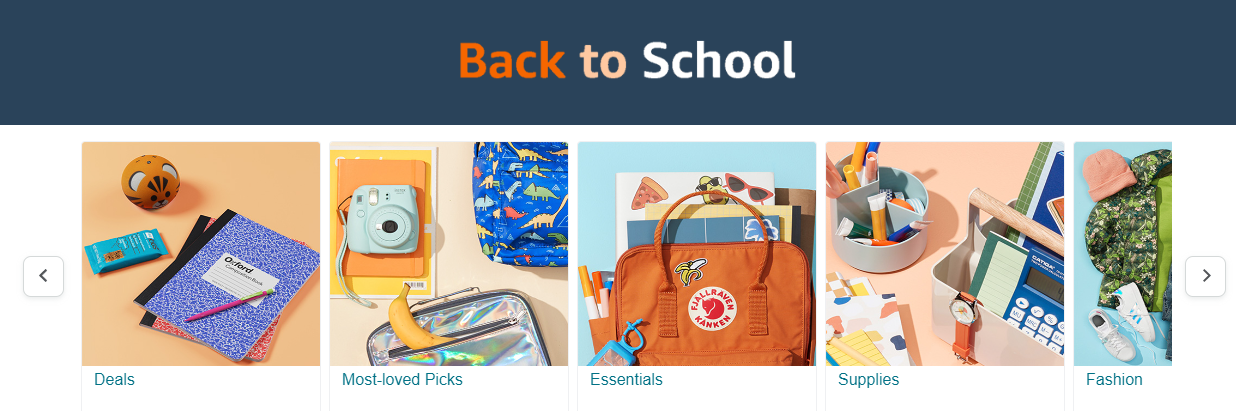 Amazon promotions and deals for back to school
